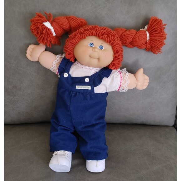 Cabbage Patch Kid 25th Anniversary CPK Red Hair, Blue Overalls, Diaper, HM#8 - Picture 2 of 16